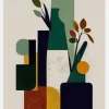 Bottle And Plant Canvastavla (30x40 cm)