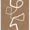 Brown Single Line Artwork Canvastavla (30x40 cm)