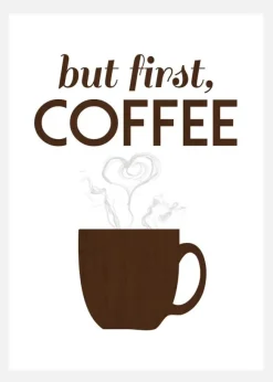 But First Coffee - Wood Canvastavla (30x40 cm)