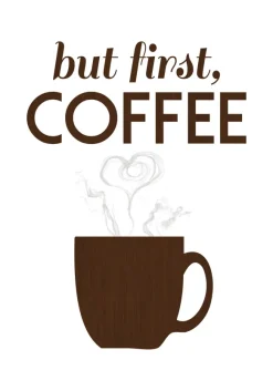 But first coffee - Wood Poster (21x29.7 cm (A4))