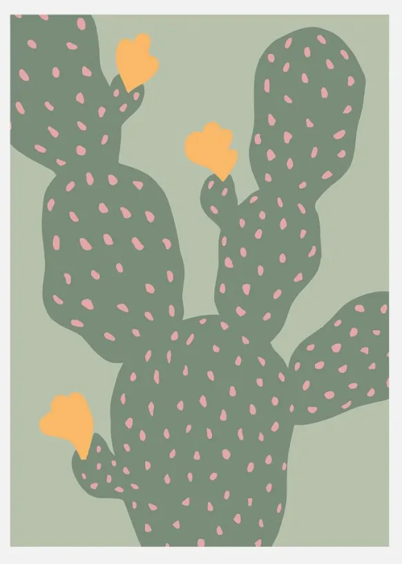 Cactus Green Canvastavla (30x40 cm)