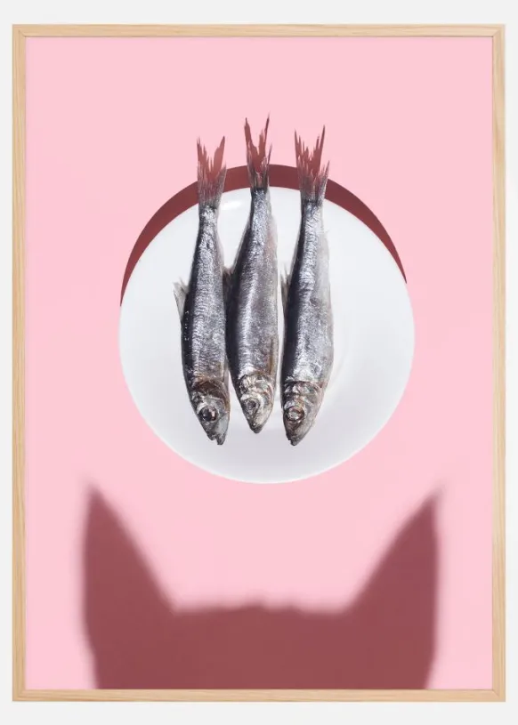 Cat wants fish Poster (21x29.7 cm (A4))