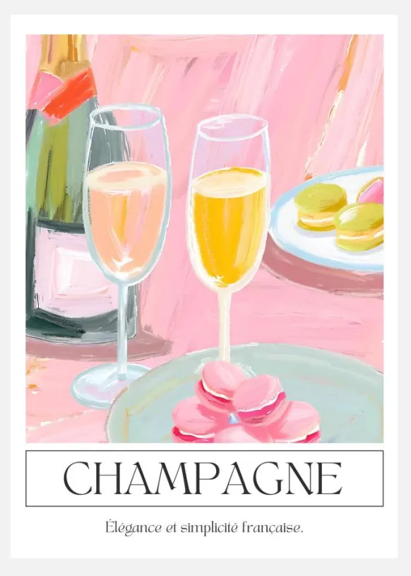 Champagne Canvastavla (30x40 cm)