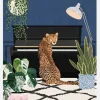 Cheetah Playing Piano Canvastavla (30x40 cm)