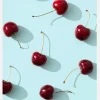 Cherries On Turquoise Canvastavla (30x40 cm)