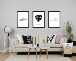 Choose happy - Svart Poster (30x40 cm)