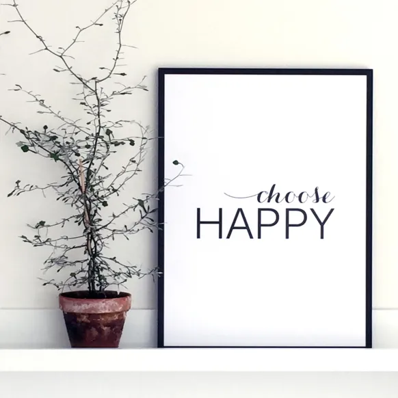 Choose happy - Svart Poster (30x40 cm)