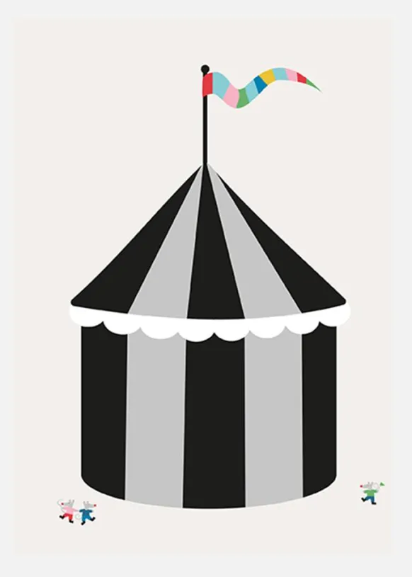 Circus - Beige Canvastavla (30x40 cm)