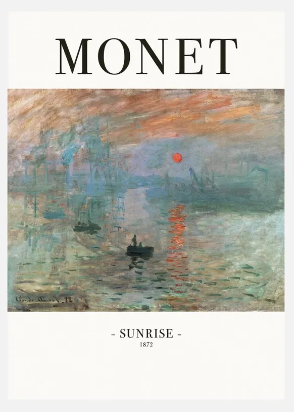 Claude Monet -sunrise 1872 Canvastavla (30x40 cm)