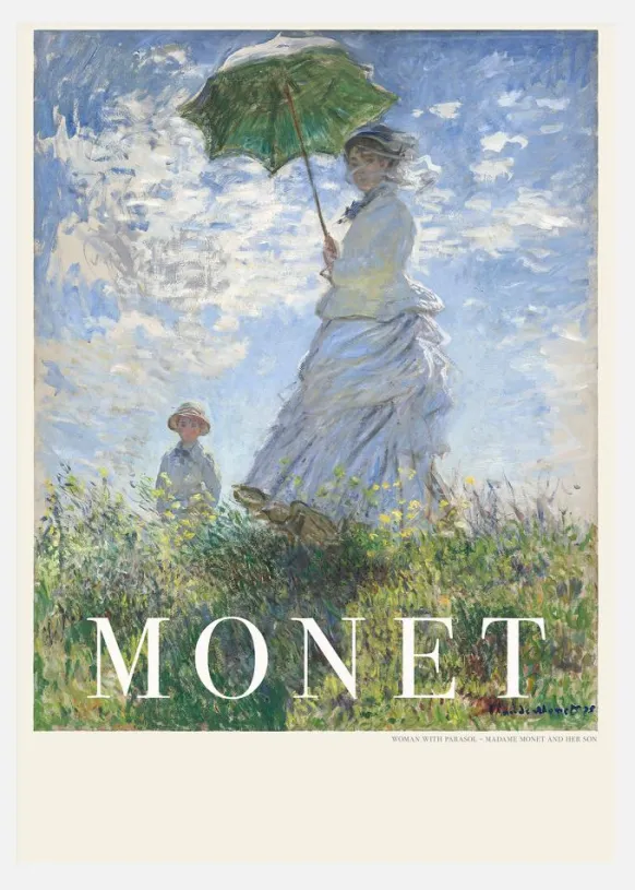 Claude Monet -woman With Parasol Canvastavla (30x40 cm)