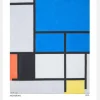 Composition With Large Blue Plane Canvastavla (30x40 cm)