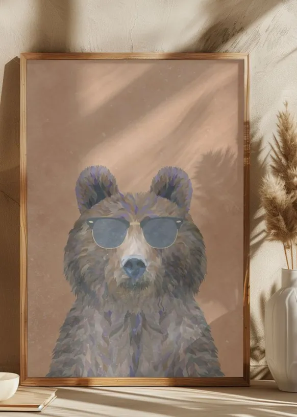 Cool Bear Portrait Poster (21x29.7 cm (A4))