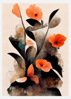 Coral Flowers Canvastavla (30x40 cm)