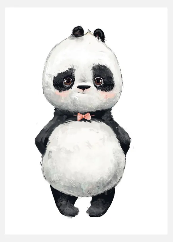 Cute Panda Canvastavla (30x40 cm)