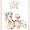 Deer with flowers Poster (21x29.7 cm (A4))