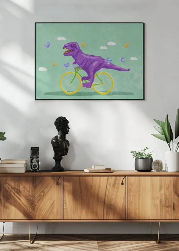 Dino Racer Poster (21x29.7 cm (A4))