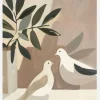 Doves On Patio Canvastavla (30x40 cm)