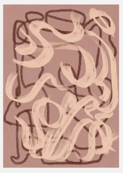 Dry Brush Abstract In Nude Canvastavla (30x40 cm)