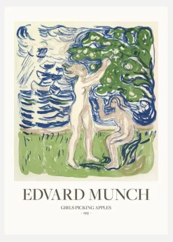 Edvard Munch - Girls Picking Apples Canvastavla (30x40 cm)
