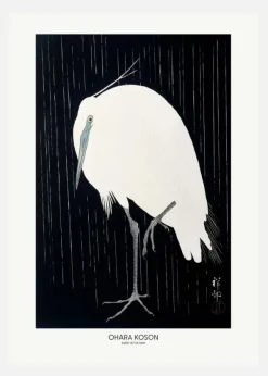 Egret In The Rain Canvastavla (30x40 cm)