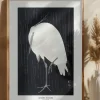 Egret In The Rain Poster (21x29.7 cm (A4))