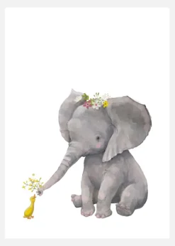 Elephant & Duck Canvastavla (30x40 cm)