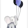 Elephant With Balloons Canvastavla (30x40 cm)