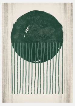 Emerald Round Jellyfish Canvastavla (30x40 cm)