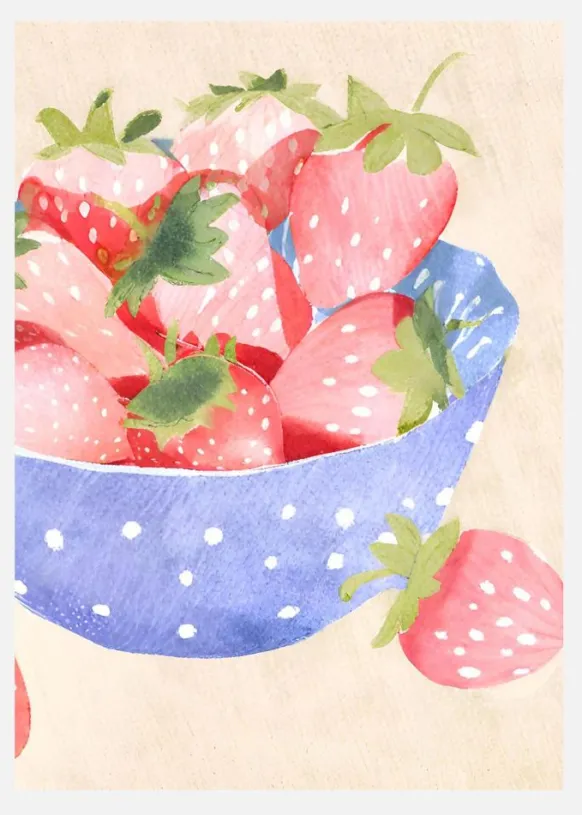 Erdbeeren In Schale Canvastavla (30x40 cm)