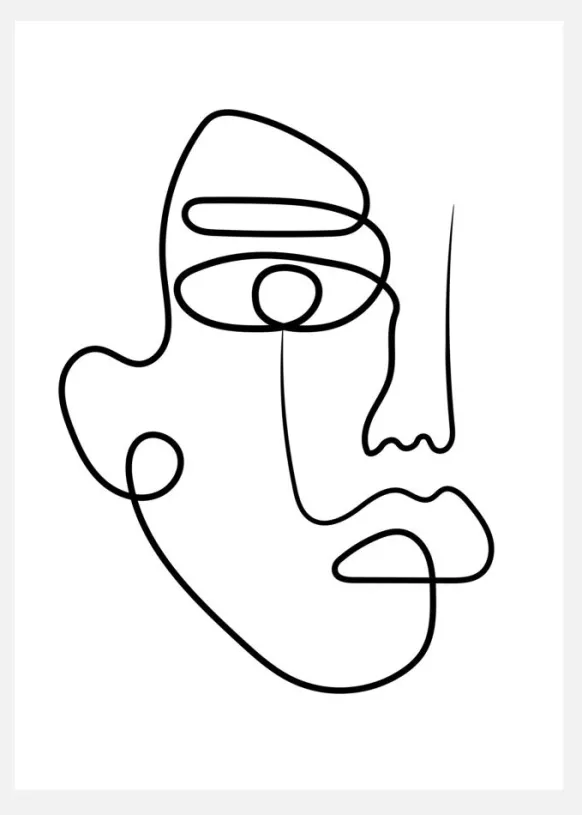 Face Line I Canvastavla (30x40 cm)