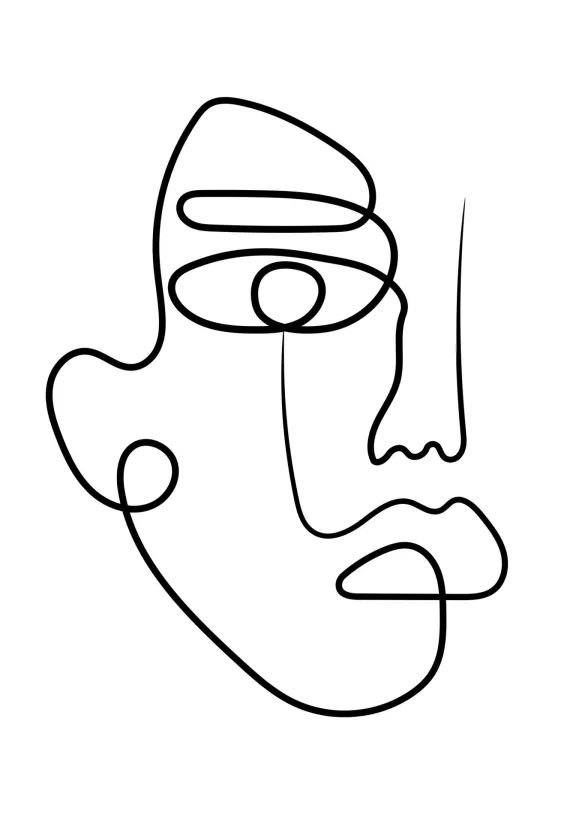 Face Line I Poster (21x29.7 cm (A4))
