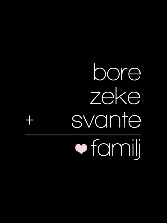 Familjeekvation Svart - 3 Namn (21x29,7 cm (A4))