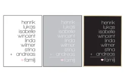 Familjeekvation Svart - 8 namn (21x29,7 cm (A4))