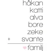 Familjeekvation Vit - 6 namn (21x29,7 cm (A4))