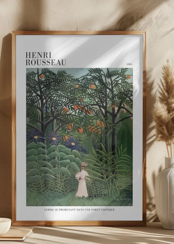 Femme Se Promenant Dans Une Foret Exotique Poster (21x29.7 cm (A4))