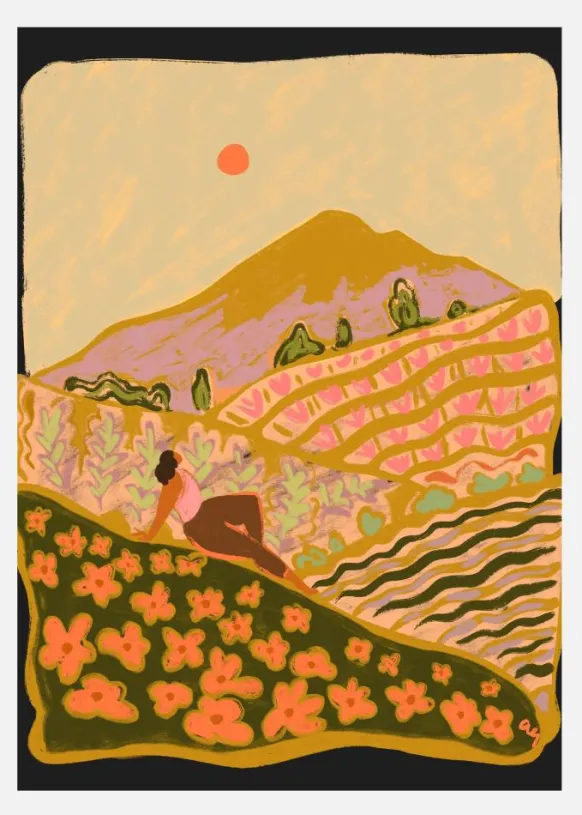 Field Of Flowers Canvastavla (30x40 cm)