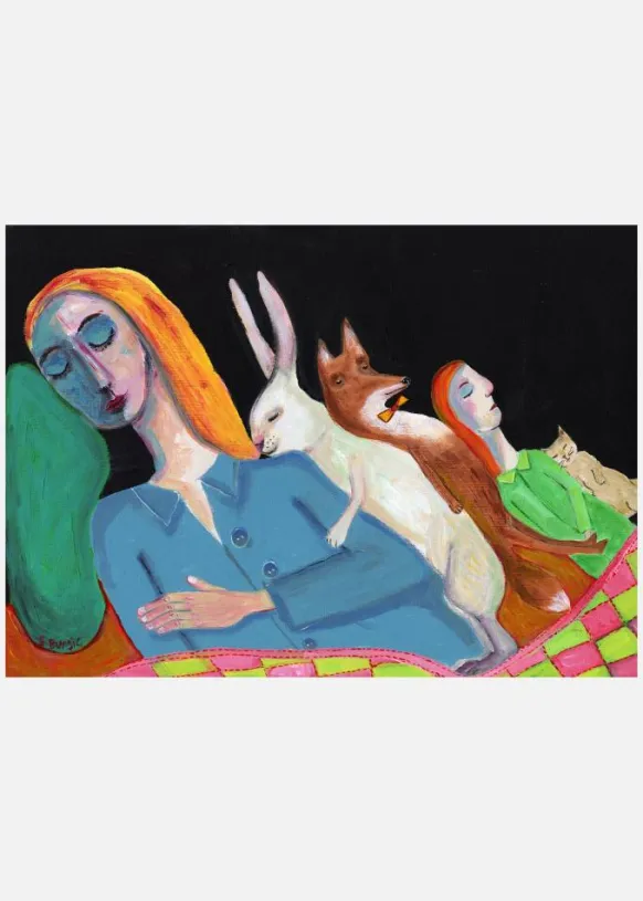 Five In The Bed Canvastavla (30x40 cm)