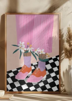 Floral Socks Poster (21x29.7 cm (A4))