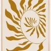 Flower Art Brown Poster (21x29.7 cm (A4))