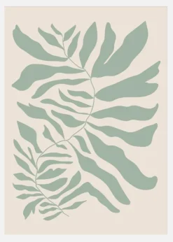 Flower Art Green Canvastavla (30x40 cm)