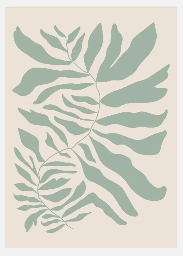 Flower Art Green Canvastavla (30x40 cm)