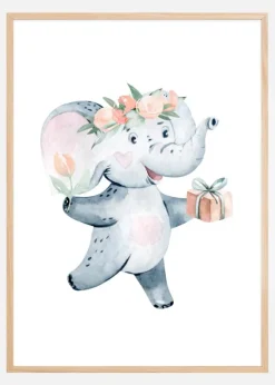Flower Elephant Poster (21x29.7 cm (A4))