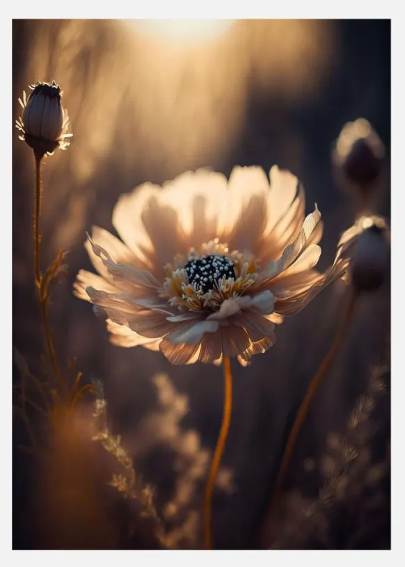 Flower In Morning Sun Canvastavla (30x40 cm)