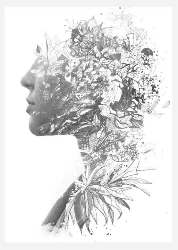 Flower Lady Canvastavla (30x40 cm)