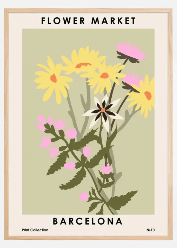 Flower Market Barcelona Poster (21x29.7 cm (A4))