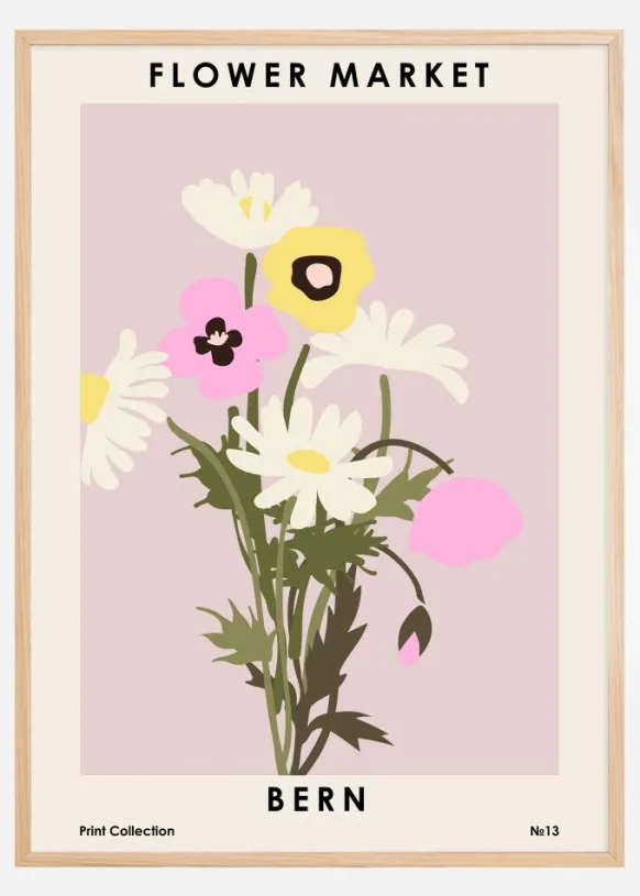 Flower Market Bern Poster (21x29.7 cm (A4))