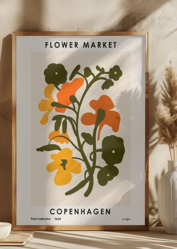 Flower Market. Copenhagen Poster (21x29.7 cm (A4))