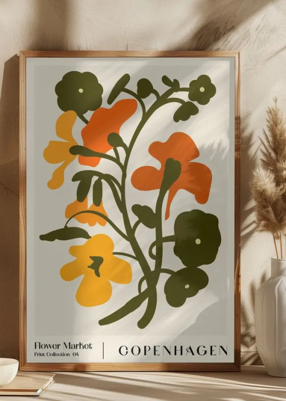 Flower Market. Copenhagen Poster (21x29.7 cm (A4))