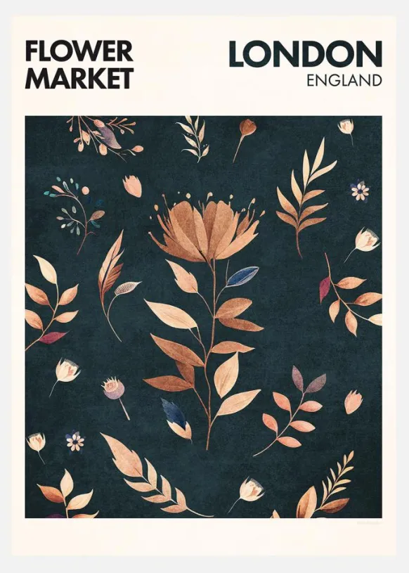 Flower Market - London Canvastavla (30x40 cm)