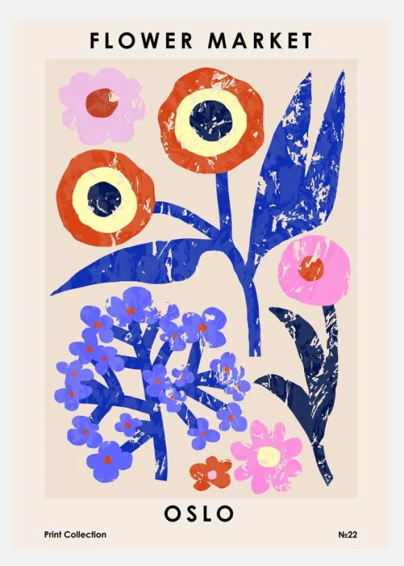 Flower Market. Oslo Canvastavla (30x40 cm)